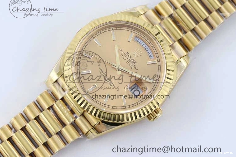 Bracelet YG 40mm Steel 904L 1:1 on YG TWF Dial Edition A2836 Best Crystal Date YG Day 0311